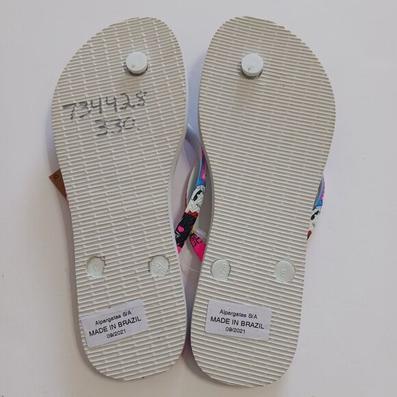 NWT Havaianas Disney Minnie Mouse Flip Flops Size 7/8 Made In Brazil - Picture 6 of 6